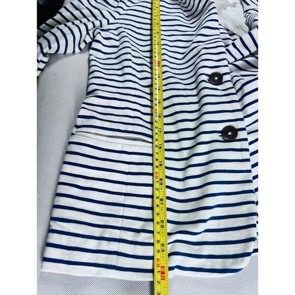 J.Crew Maritime Blazer In Dragonfly Blue Striped Cotton Knit Jacket M - Picture 12 of 12